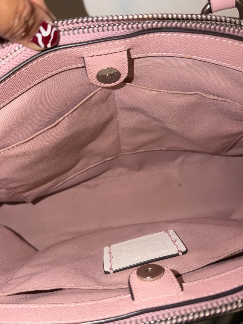 COACH Pink Leather Satchel with Silver Hardware